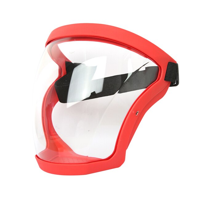 Anti-Fog Protective Full Face Shield Mask Clear Spray Splash Proof Breathable Cover Red