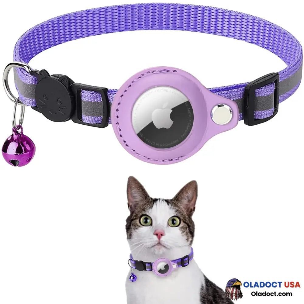 Air Tag Cat Collar (Airtag Not Included) Purple