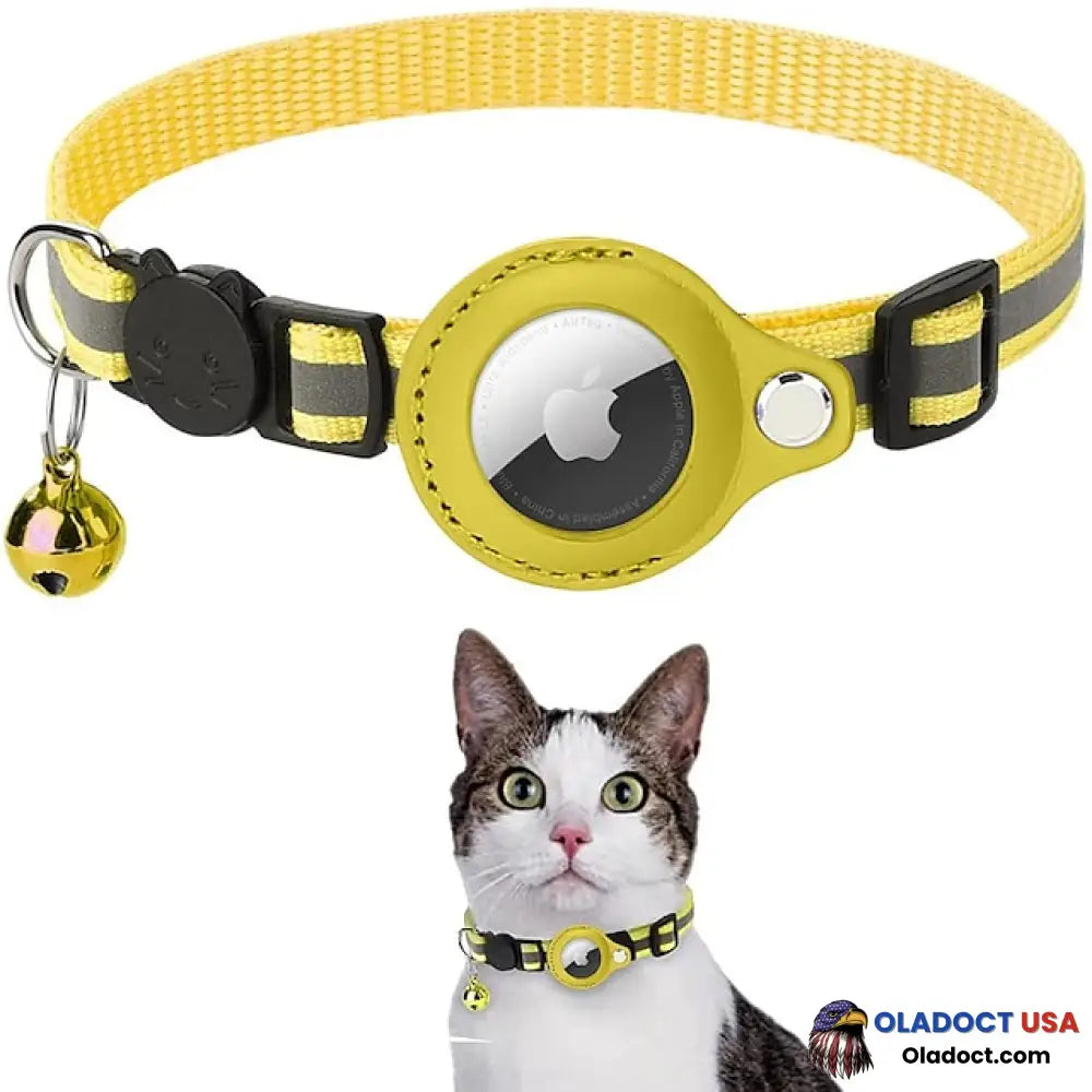 Air Tag Cat Collar (Airtag Not Included) Yellow