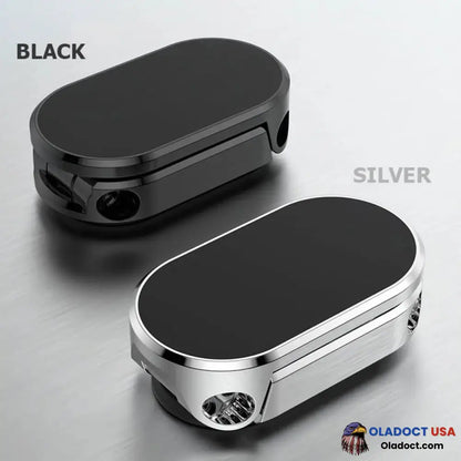 Alloy Folding Magnetic Car Phone Holder Black + Silver