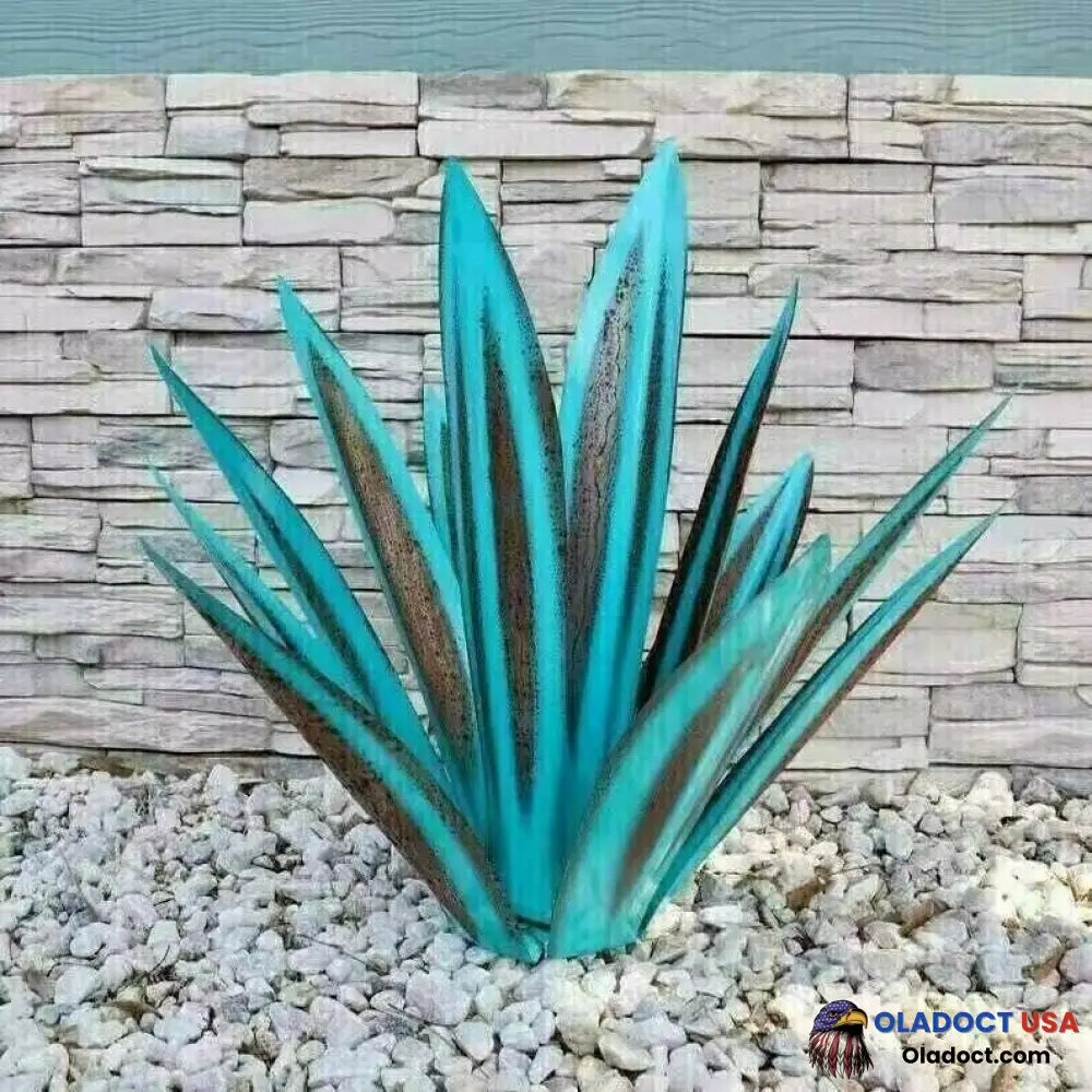 Anti-Rust Metal Tequila Agave Plant Cyan Blue / 10.6