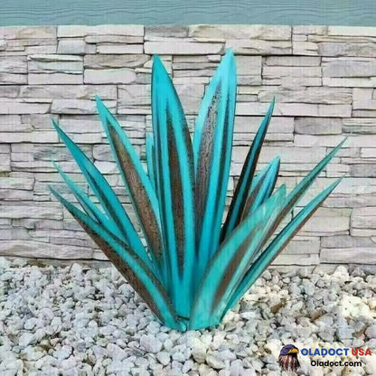 Anti-Rust Metal Tequila Agave Plant Cyan Blue / 10.6