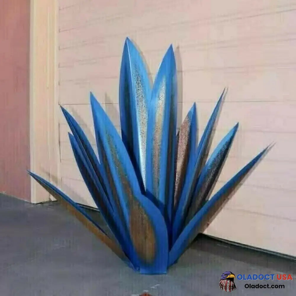 Anti-Rust Metal Tequila Agave Plant Royal Blue / 10.6