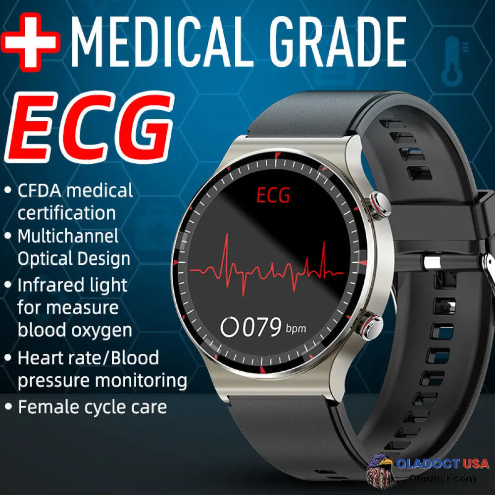 Bearscome Cfda Ecg Blood Oxygen Heart Rate Health Monitoring Smart Watch Smartwatch