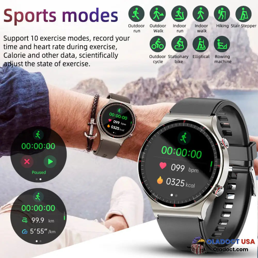 Bearscome Cfda Ecg Blood Oxygen Heart Rate Health Monitoring Smart Watch Smartwatch