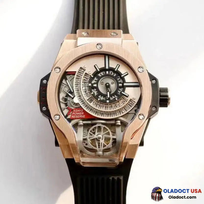 Bi-Axis Tourbillon Wristwatch Waterproof Mechanical Movement Watch