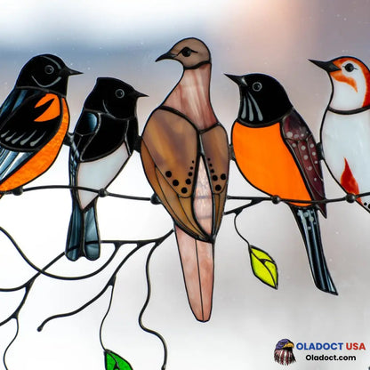 Birds Stained Glass Window Hangings