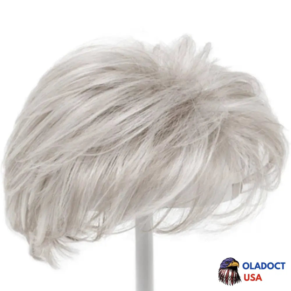 Bluemock 3-4 Inches Hair Topper Short Top Pieces 12 Colors To Choose Pale Silver