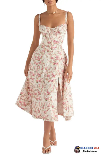 Carmen Print Bustier Sundress