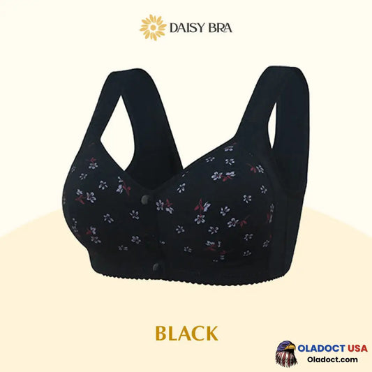 Daisy Bra Comfortable & Convenient Front Button Black / S - Fits 32Abc 34Ab