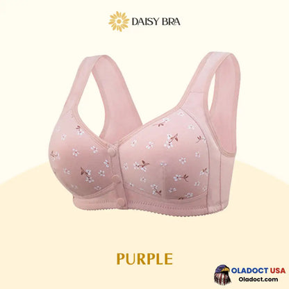 Daisy Bra Comfortable & Convenient Front Button Pink / S - Fits 32Abc 34Ab