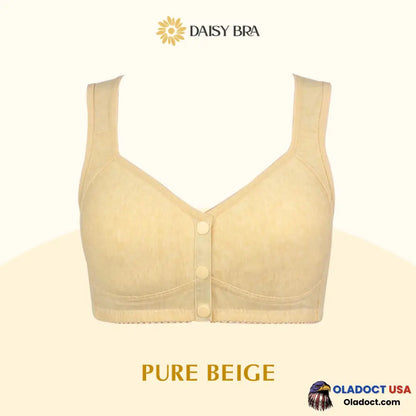 Daisy Bra Comfortable & Convenient Front Button Pure Beige / S - Fits 32Abc 34Ab