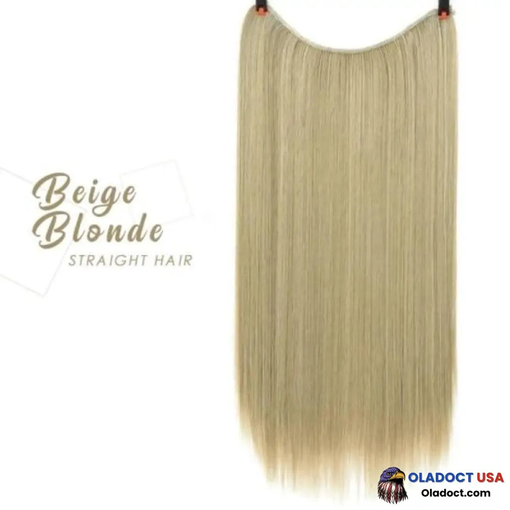 Invisible Halo Extensions - Secret Hair Extension Band Beige Blonde / Straight Business & Industrial