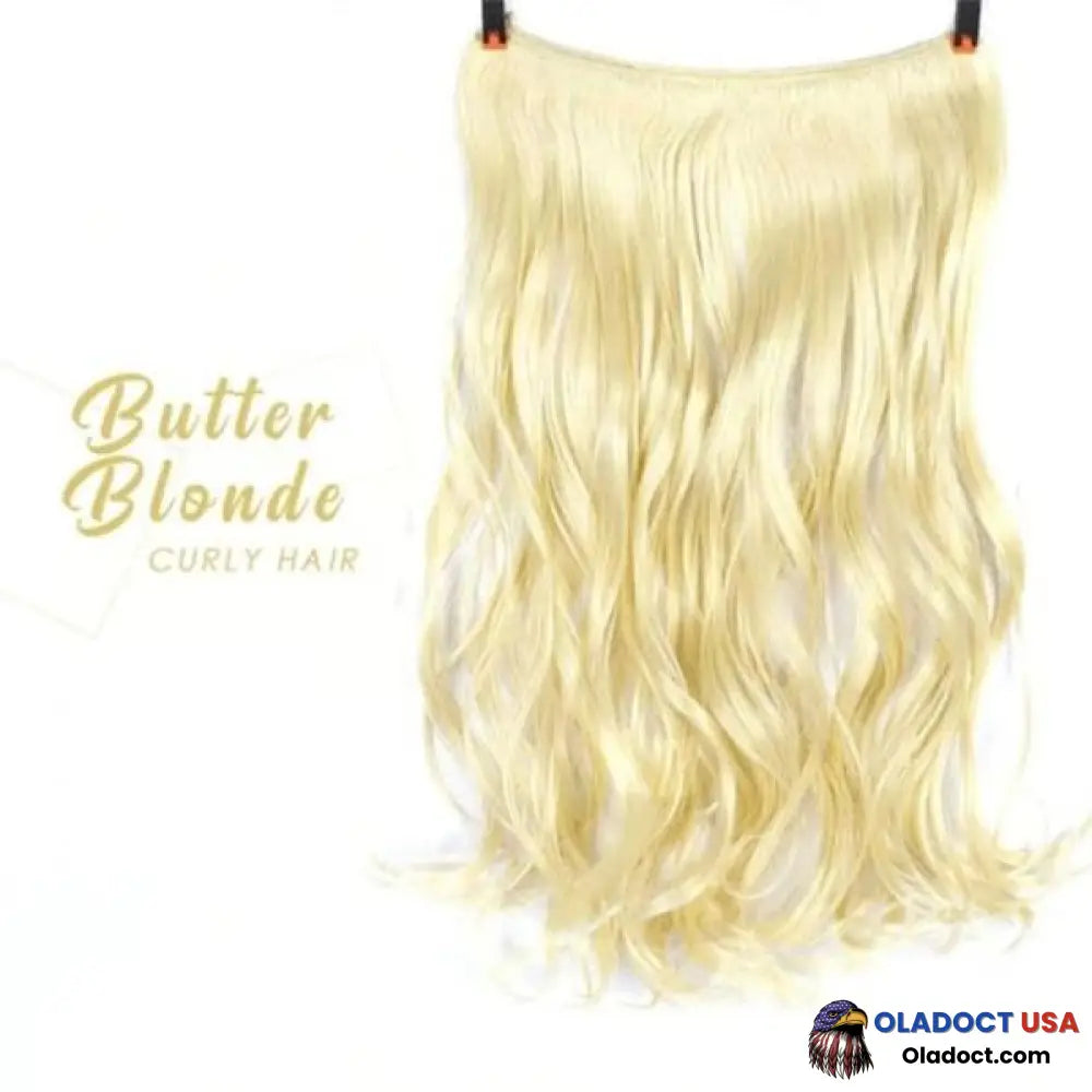 Invisible Halo Extensions - Secret Hair Extension Band Butter Blonde / Curly Business & Industrial