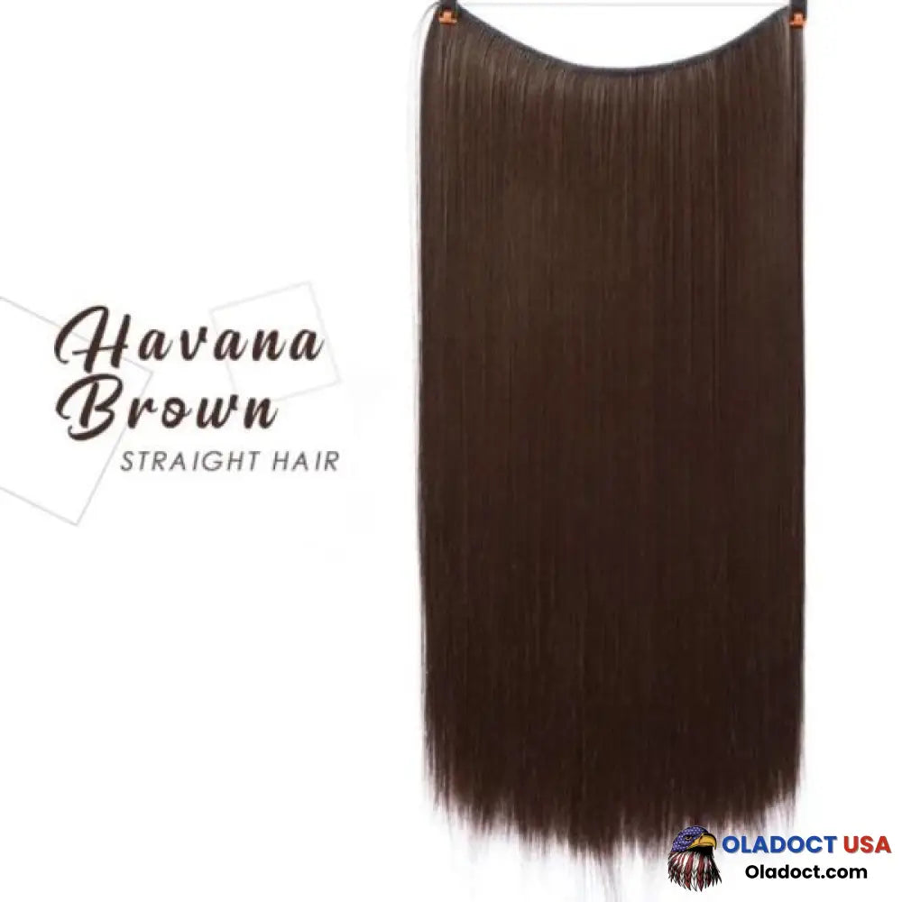 Invisible Halo Extensions - Secret Hair Extension Band Havana Brown / Straight Business & Industrial