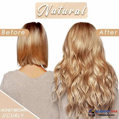 Invisible Halo Extensions - Secret Hair Extension Band Honey Brown / Curly Business & Industrial