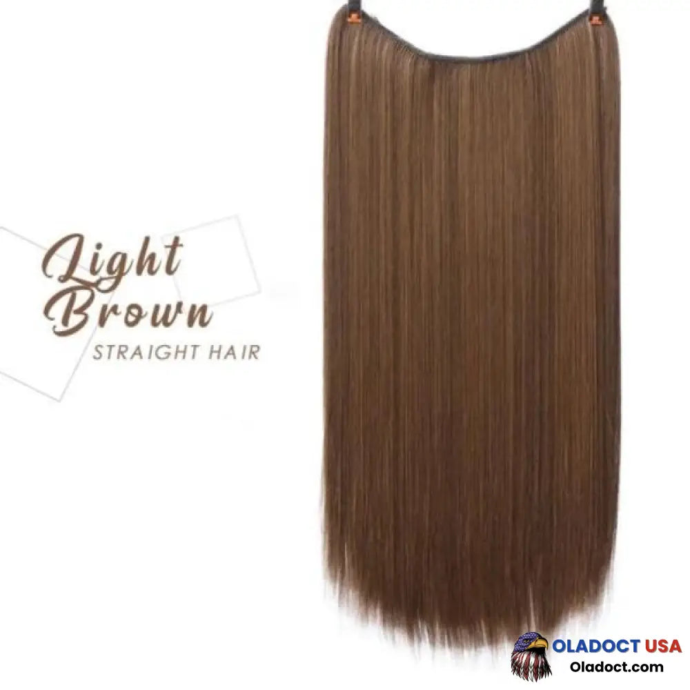 Invisible Halo Extensions - Secret Hair Extension Band Light Brown / Straight Business & Industrial