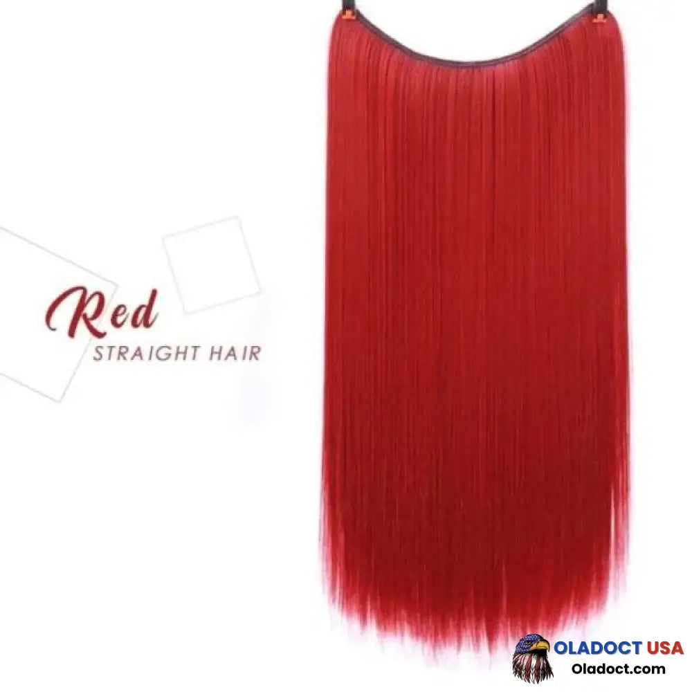 Invisible Halo Extensions - Secret Hair Extension Band Red / Straight Business & Industrial