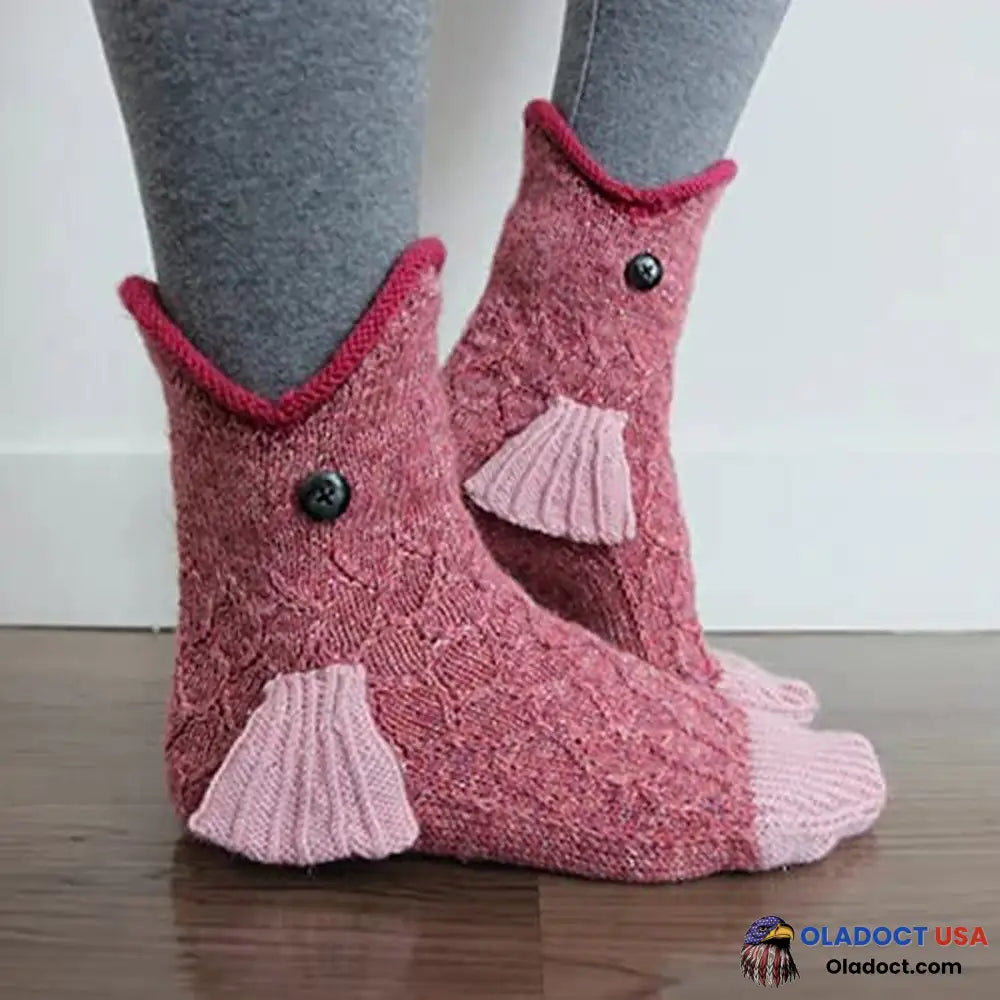 Knit Crocodile Socks Fish