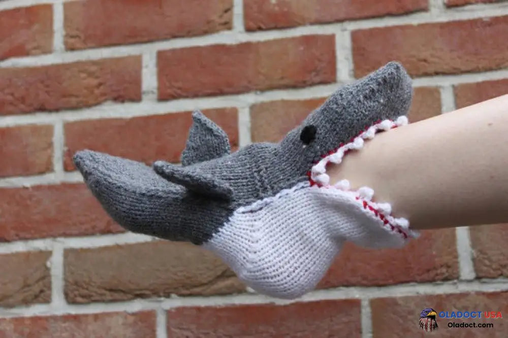 Knit Crocodile Socks Shark