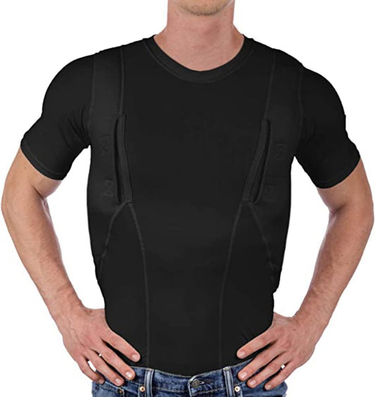 Men/Womens Concealed Leather Holster T-Shirt Men / Black S