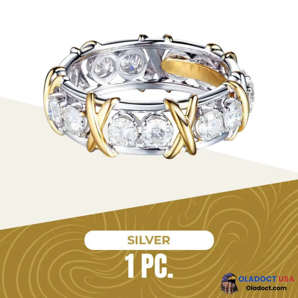 Magnetic Zircon Shaping Cross Full Moissanite Diamond Ring (Limited Time Discount Last Day)