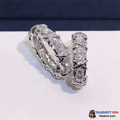 Magnetic Zircon Shaping Cross Full Moissanite Diamond Ring (Limited Time Discount Last Day) Silver /