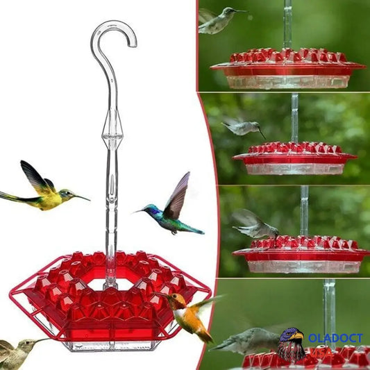 Marys Hummingbird Feeder With Perch And Built-In Ant Moat Red