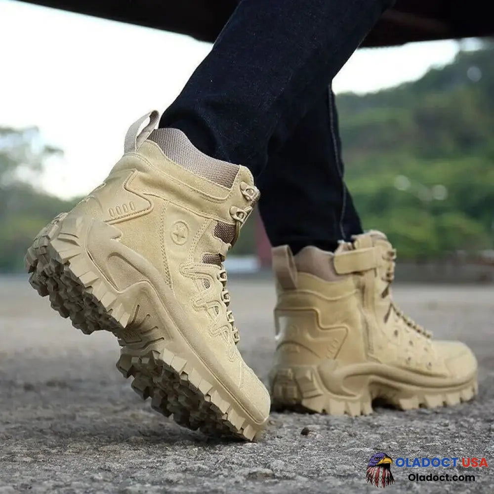 Men Outdoor Waterproof Non-Slip Hiking Boots Combat