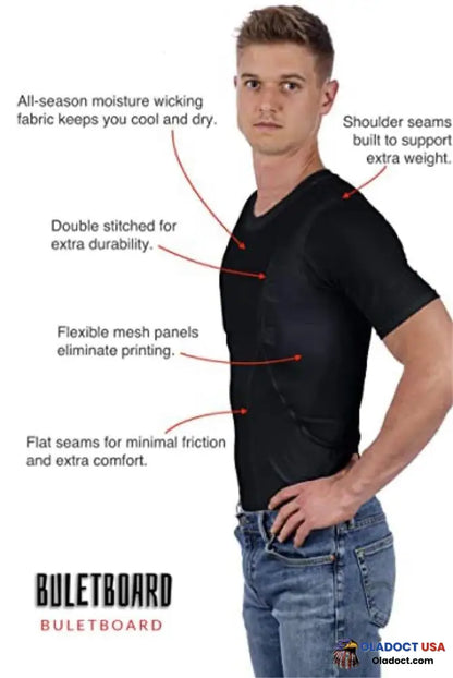 Men/Womens Concealed Leather Holster T-Shirt