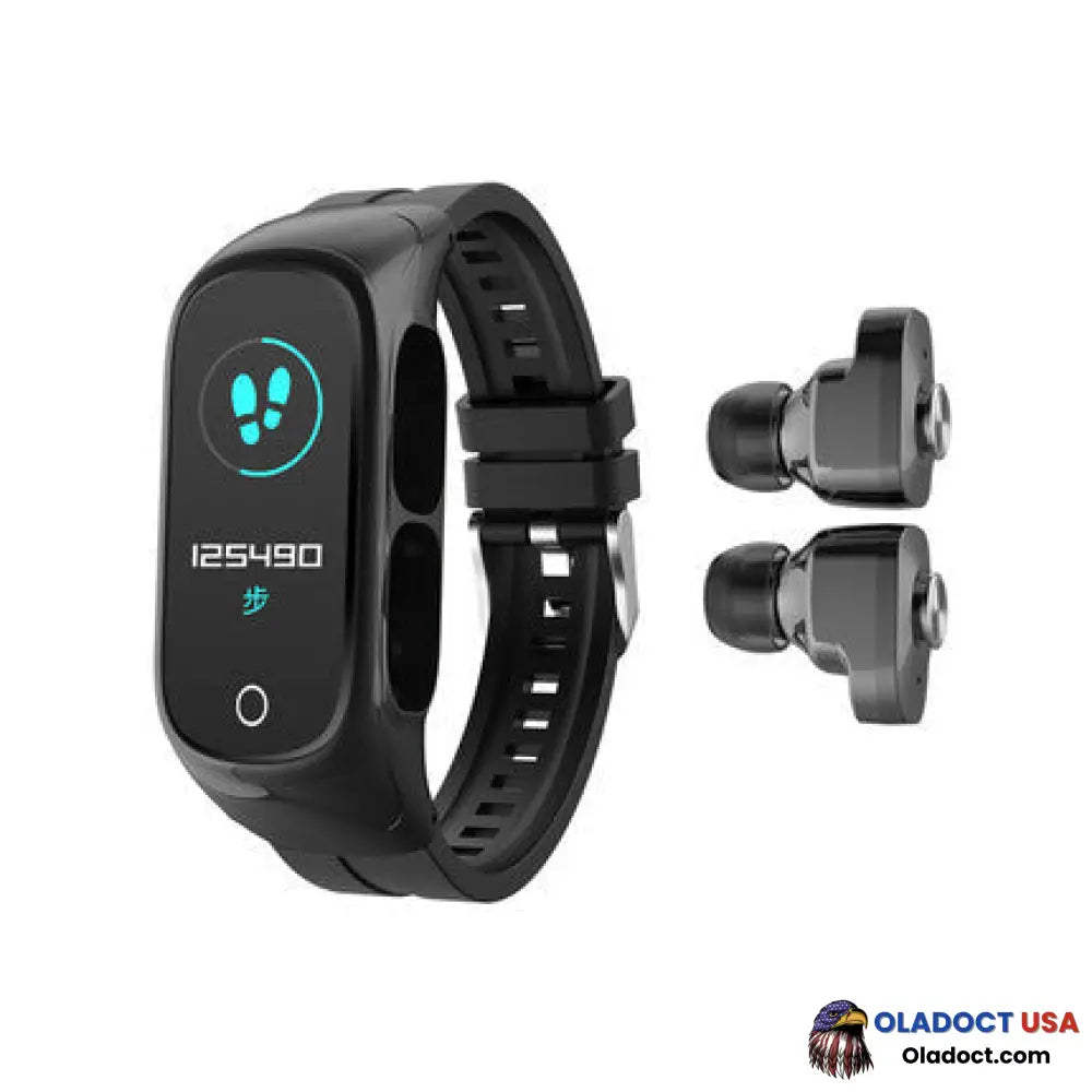 N8 Smart Bracelet Bluetooth Headset Black Plastic