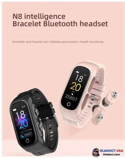 N8 Smart Bracelet Bluetooth Headset Plastic