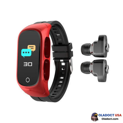 N8 Smart Bracelet Bluetooth Headset Red Plastic