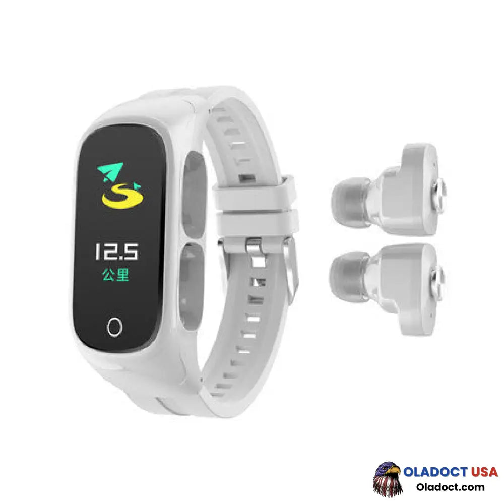 N8 Smart Bracelet Bluetooth Headset White Plastic