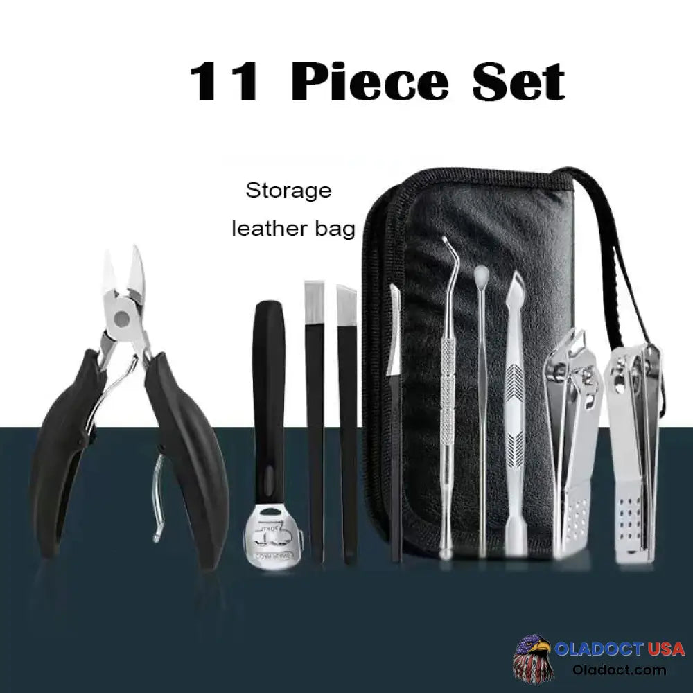 Nail Clippers For Thick Or Ingrown Nails Black / 11 Piece Set