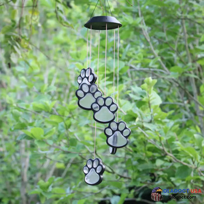 Paw Prints Solar Wind Chime