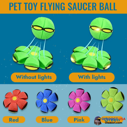 Pet Toy Flying Saucer Ball With Lights / Blue