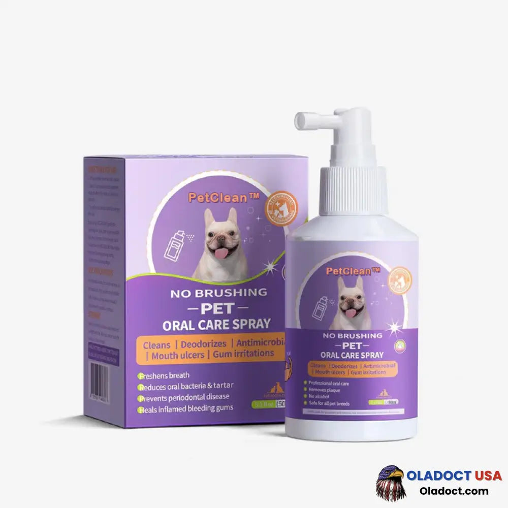 Petclean Teeth Cleaning Spray For Dogs & Cats Eliminate Bad Breath Targets Tartar Plaque Without