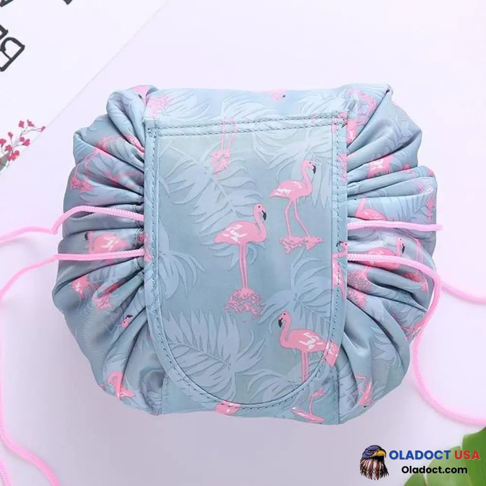 Quick Makeup Bag - Magic Cosmetics Pouch Flamingo Blue Business & Industrial