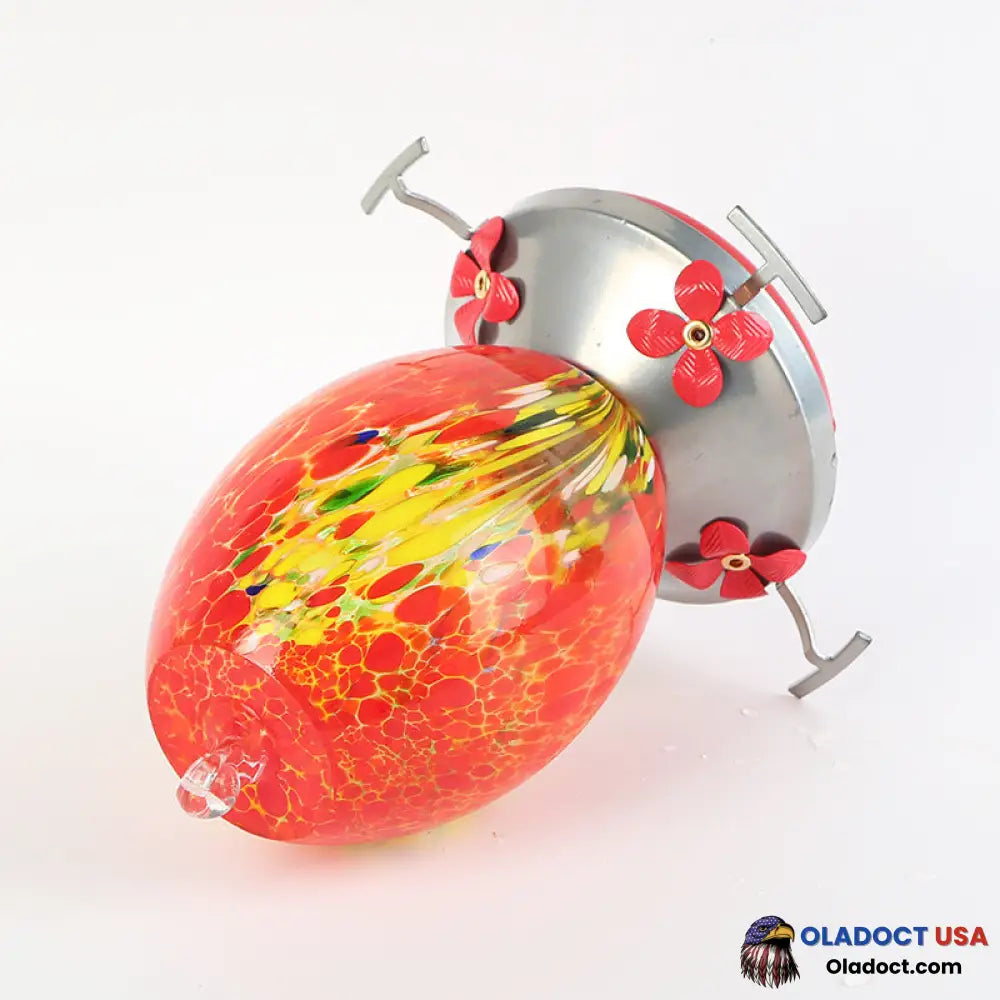 Sale - Hummingbird Feeder Hand Blown Glass