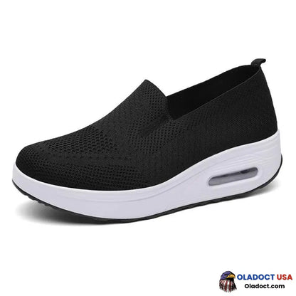 Sale Women Slip-On Light Air Cushion Orthopedic Sneakers Black / 3