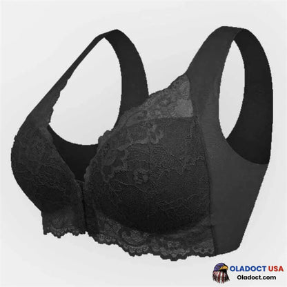 Oladoct® Front Closure 5D Shaping Push Up Wireless Bra Black / Size:34A/B/C