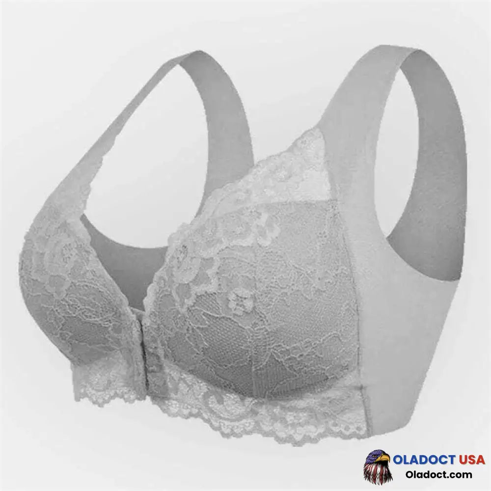 Oladoct® Front Closure 5D Shaping Push Up Wireless Bra Gray / Size:34A/B/C