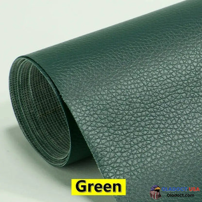 Self Adhesive Leather Refinisher Cuttable Sofa Repair 8X12In(20X30Cm)*2 Special Promotion / Green