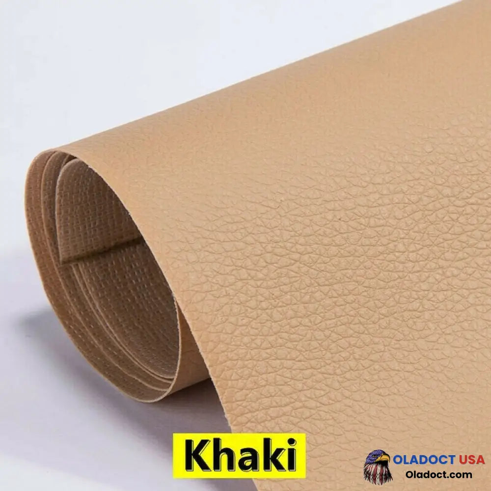 Self Adhesive Leather Refinisher Cuttable Sofa Repair 8X12In(20X30Cm)*2 Special Promotion / Khaki