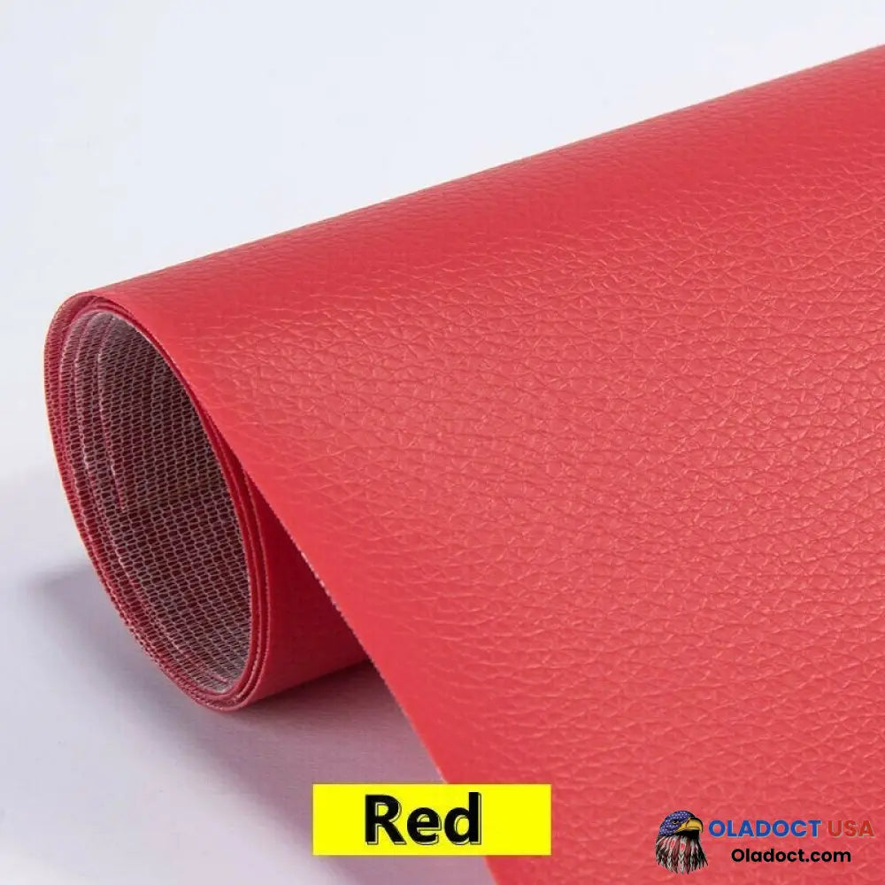 Self Adhesive Leather Refinisher Cuttable Sofa Repair 8X12In(20X30Cm)*2 Special Promotion / Red