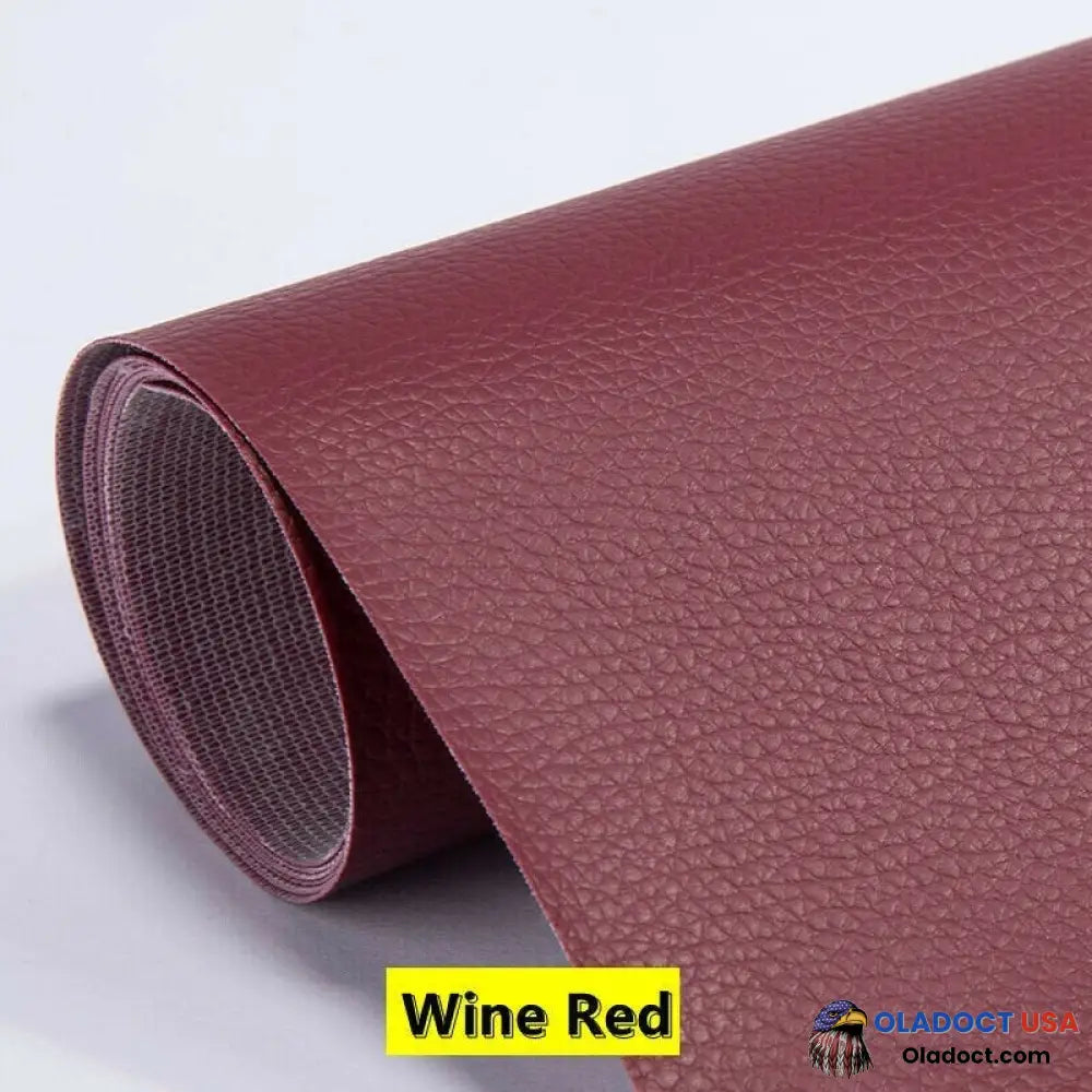 Self Adhesive Leather Refinisher Cuttable Sofa Repair 8X12In(20X30Cm)*2 Special Promotion / Wine Red