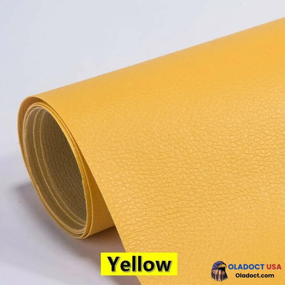 Self Adhesive Leather Refinisher Cuttable Sofa Repair 8X12In(20X30Cm)*2 Special Promotion / Yellow