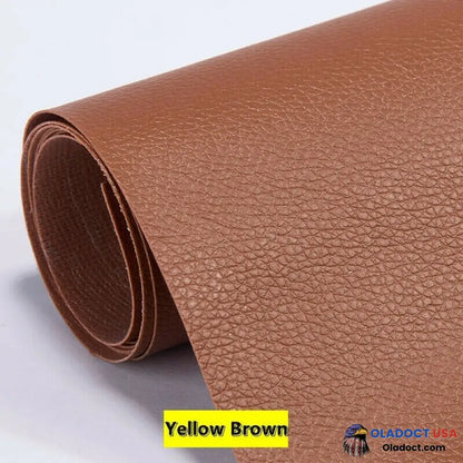 Self Adhesive Leather Refinisher Cuttable Sofa Repair 8X12In(20X30Cm)*2 Special Promotion / Yellow