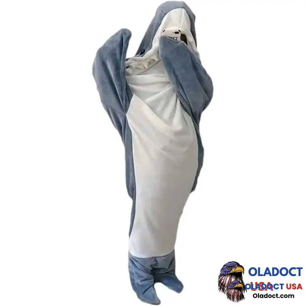 Shark Onesie Pajamas And Blanket